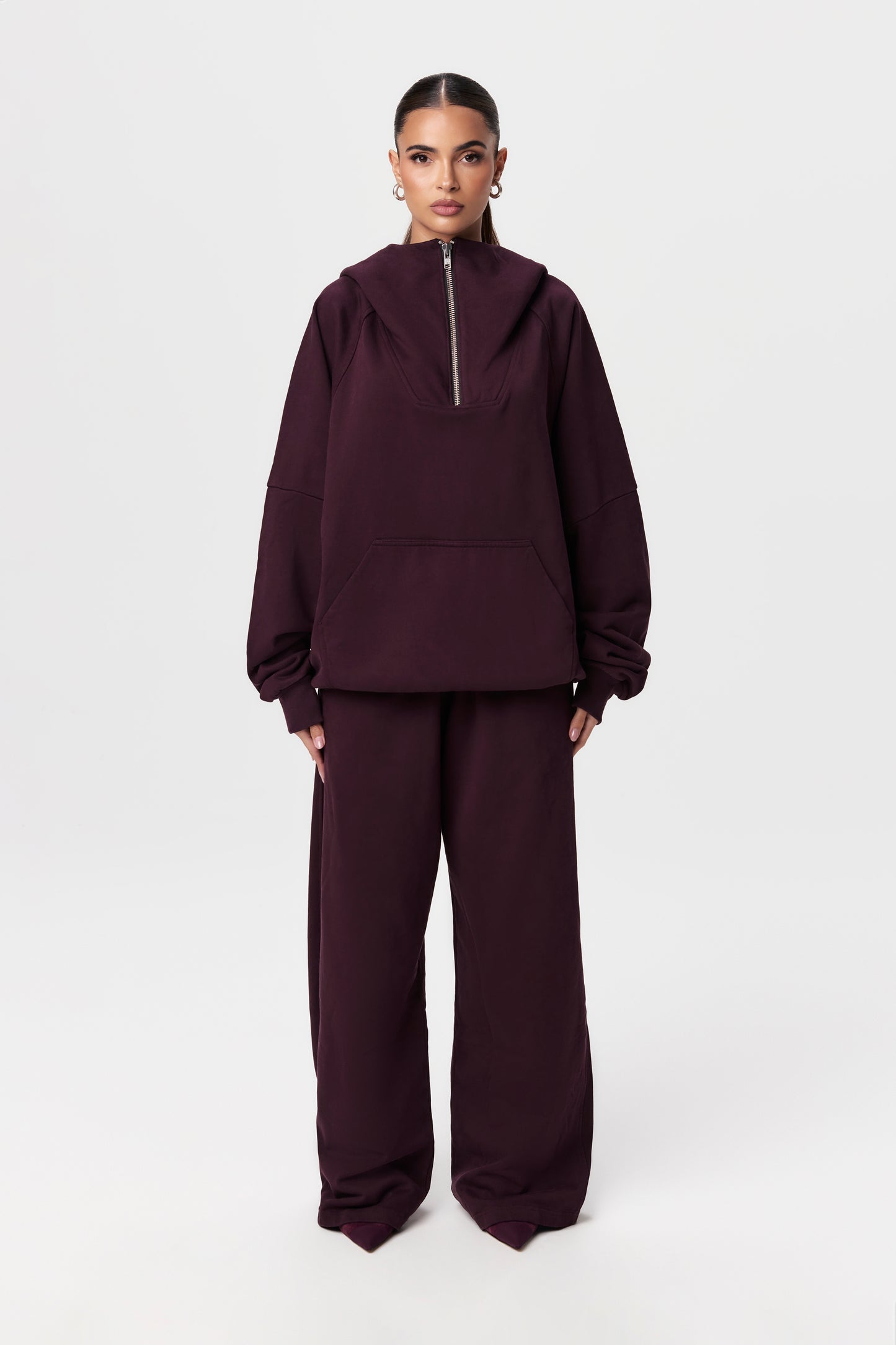 French Cotton-Terry Wide-Leg Sweatpant