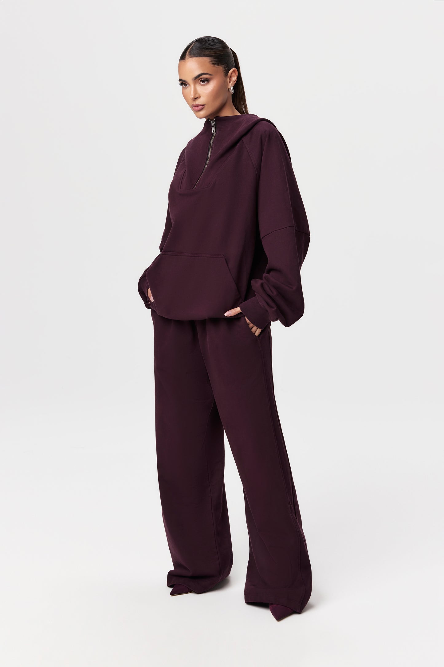 French Cotton-Terry Wide-Leg Sweatpant