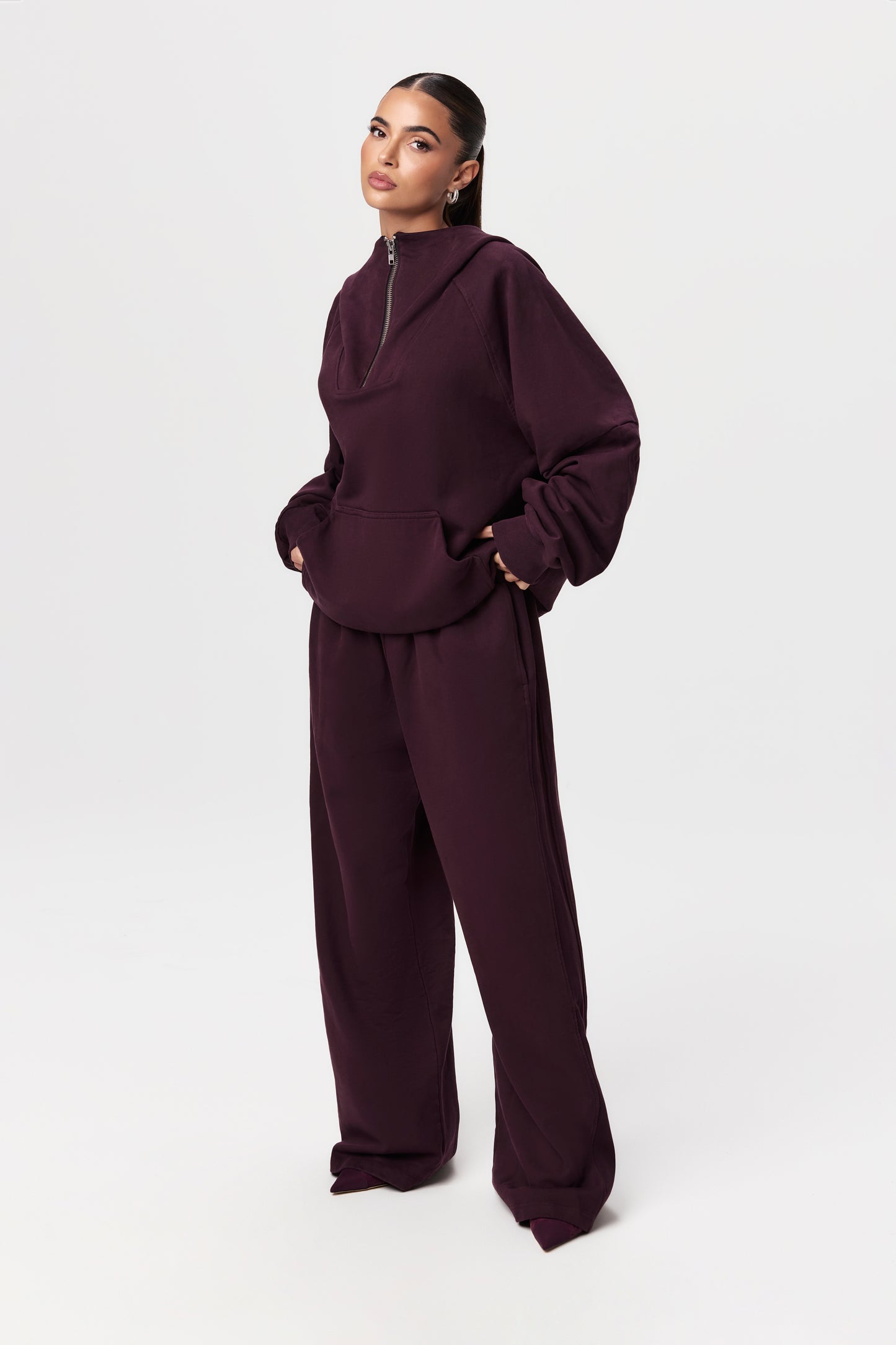 French Cotton-Terry Wide-Leg Sweatpant