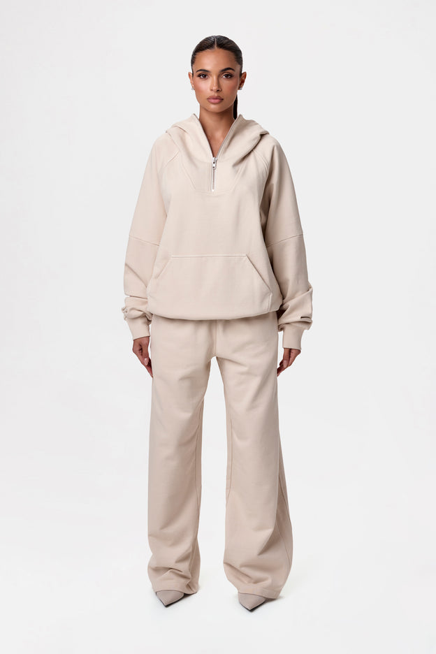 French Cotton-Terry Wide-Leg Sweatpant