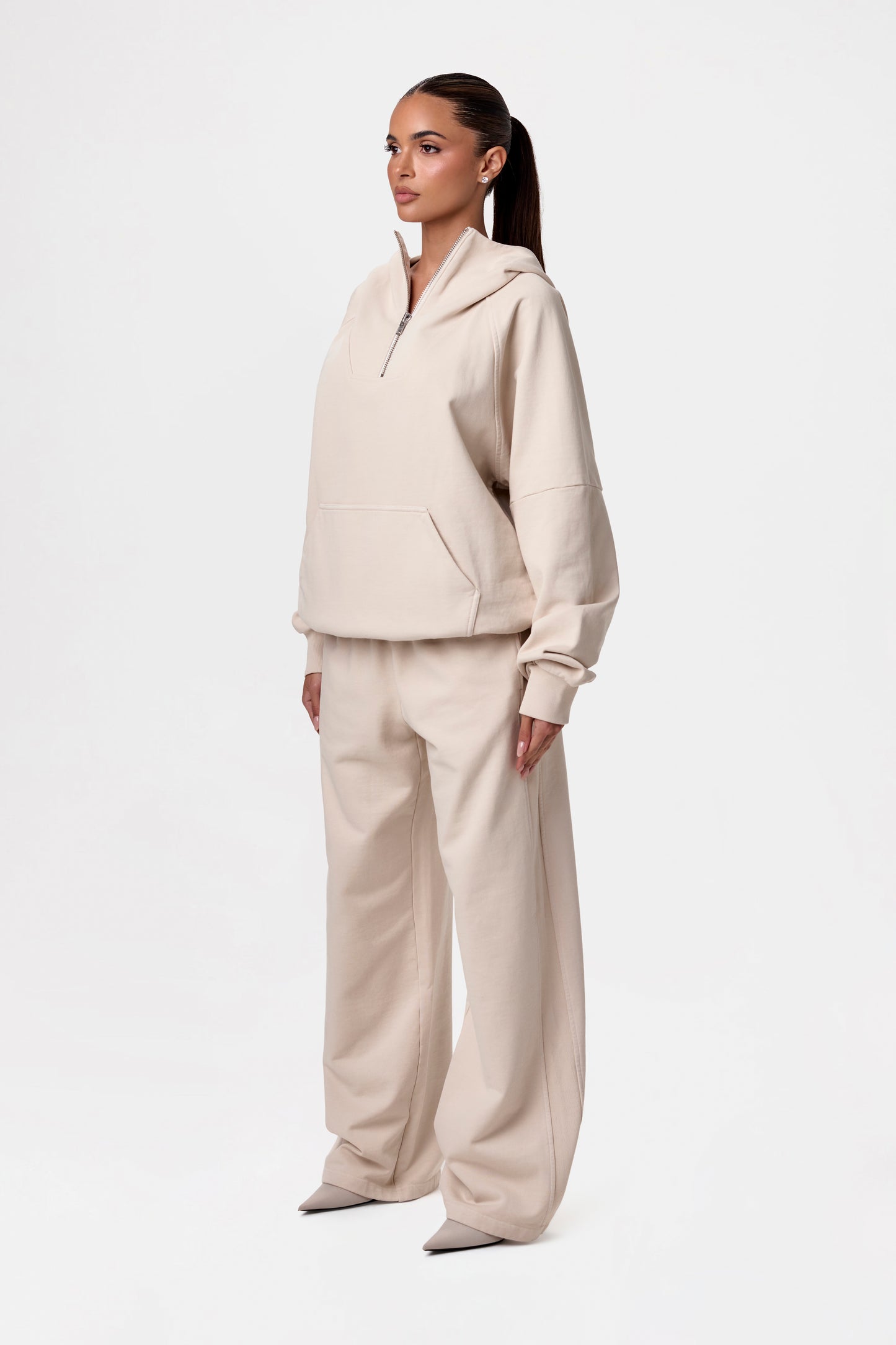 French Cotton-Terry Wide-Leg Sweatpant