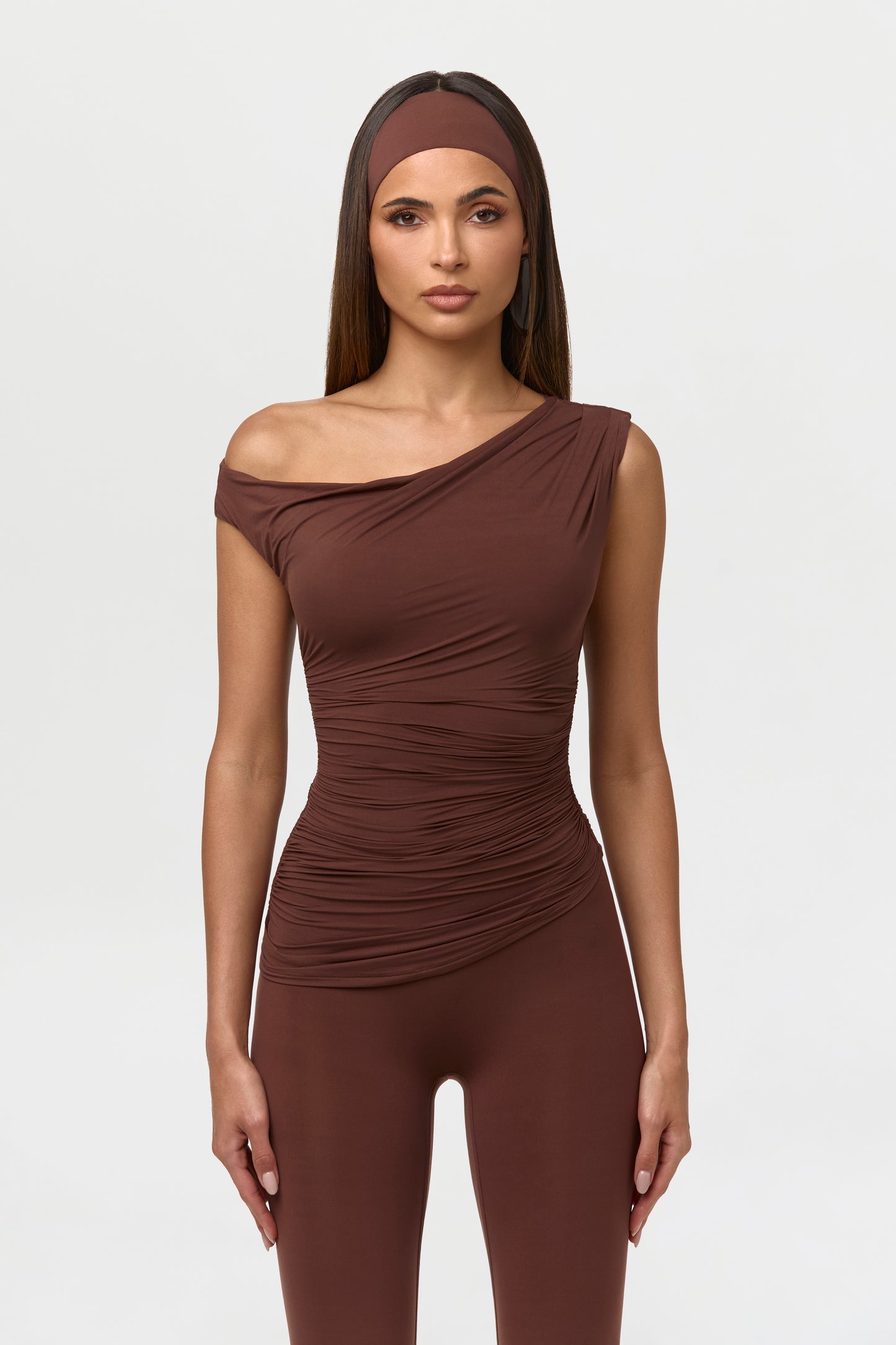 Naked Ruched Off Shoulder Top