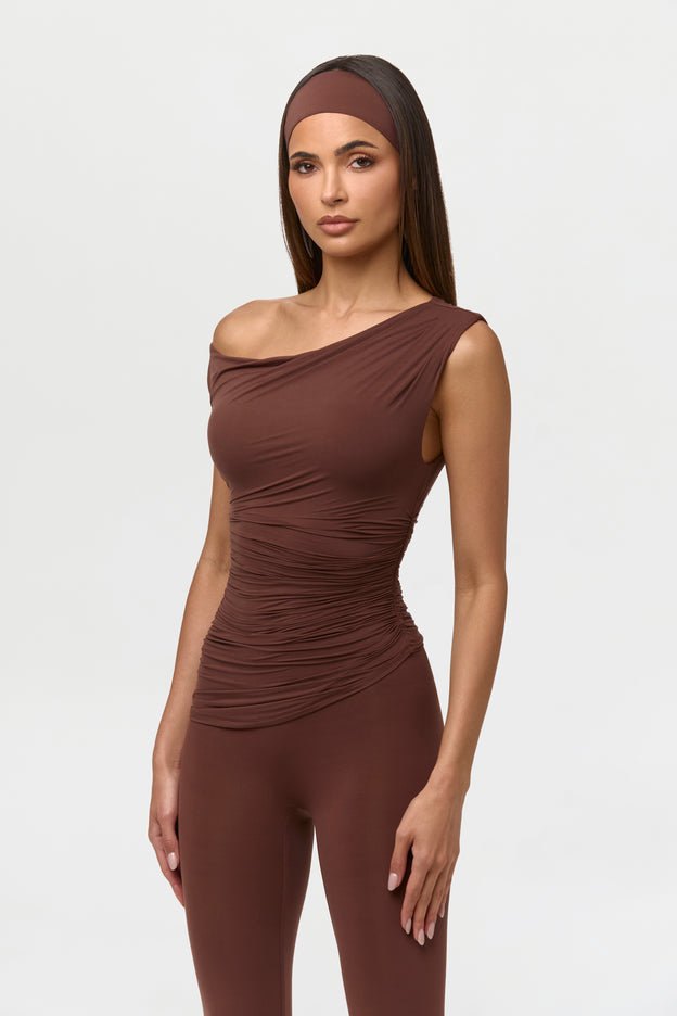 Naked Ruched Off Shoulder Top