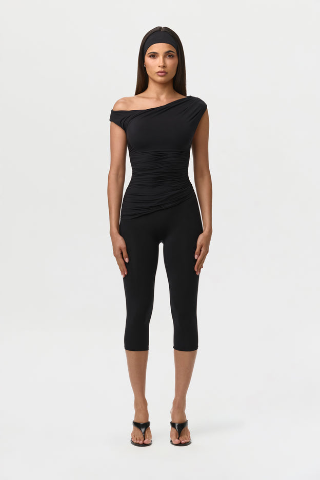 Naked Ruched Off Shoulder Top