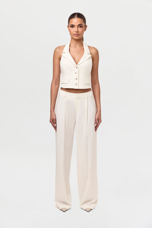 Pleated Wide Leg Suit Pant
