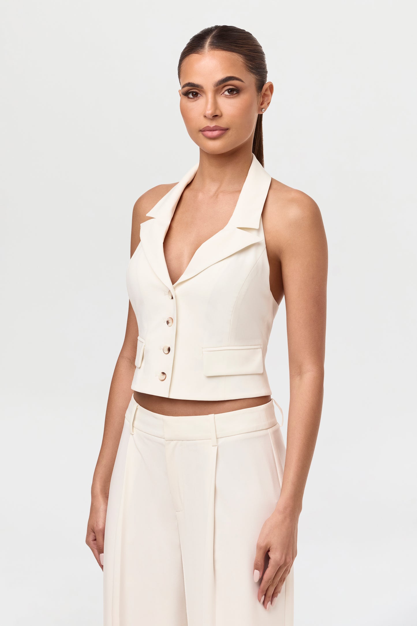 Tuxedo Halter Suit Vest