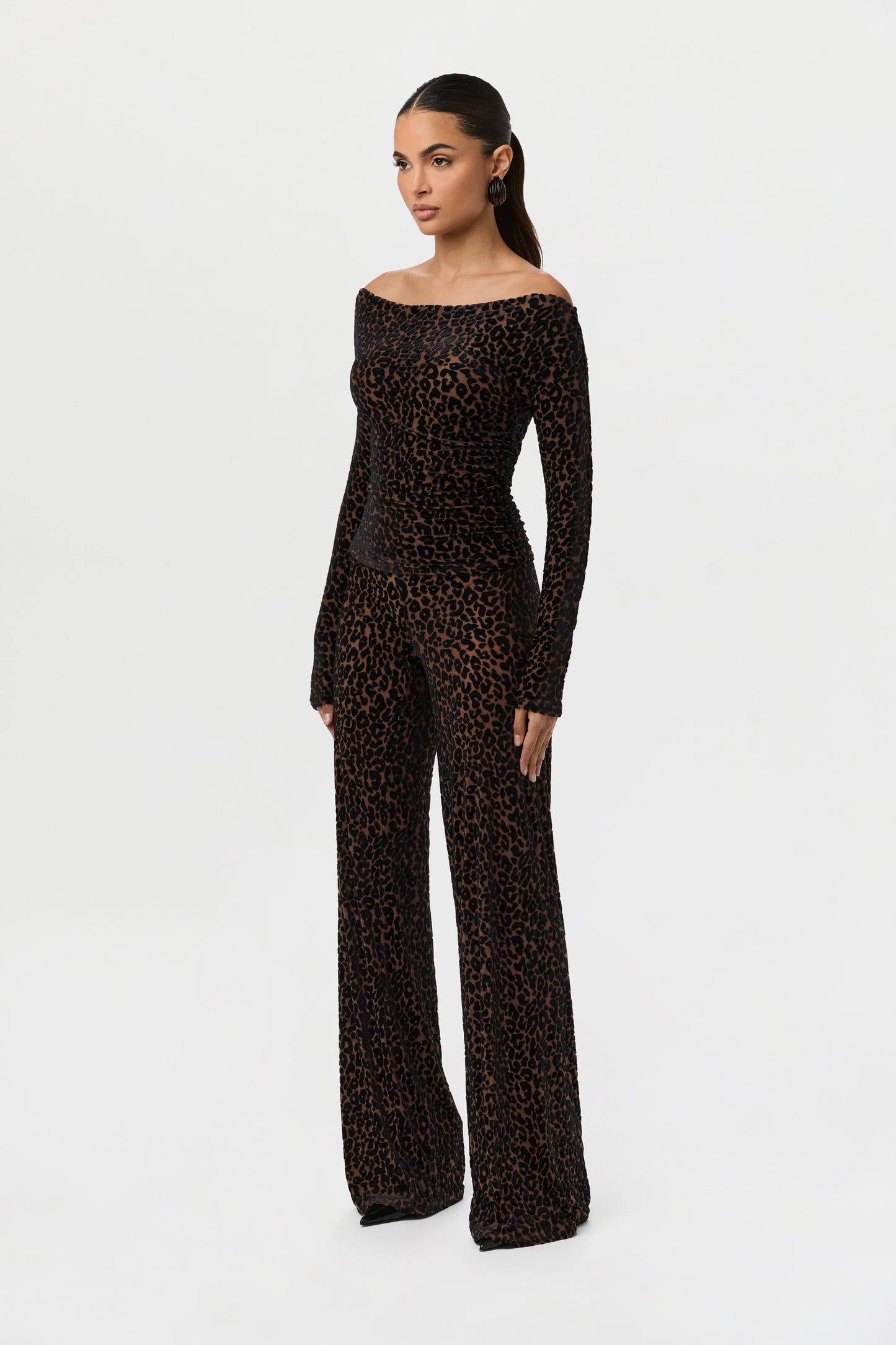 Burnout Wide-Leg Pant