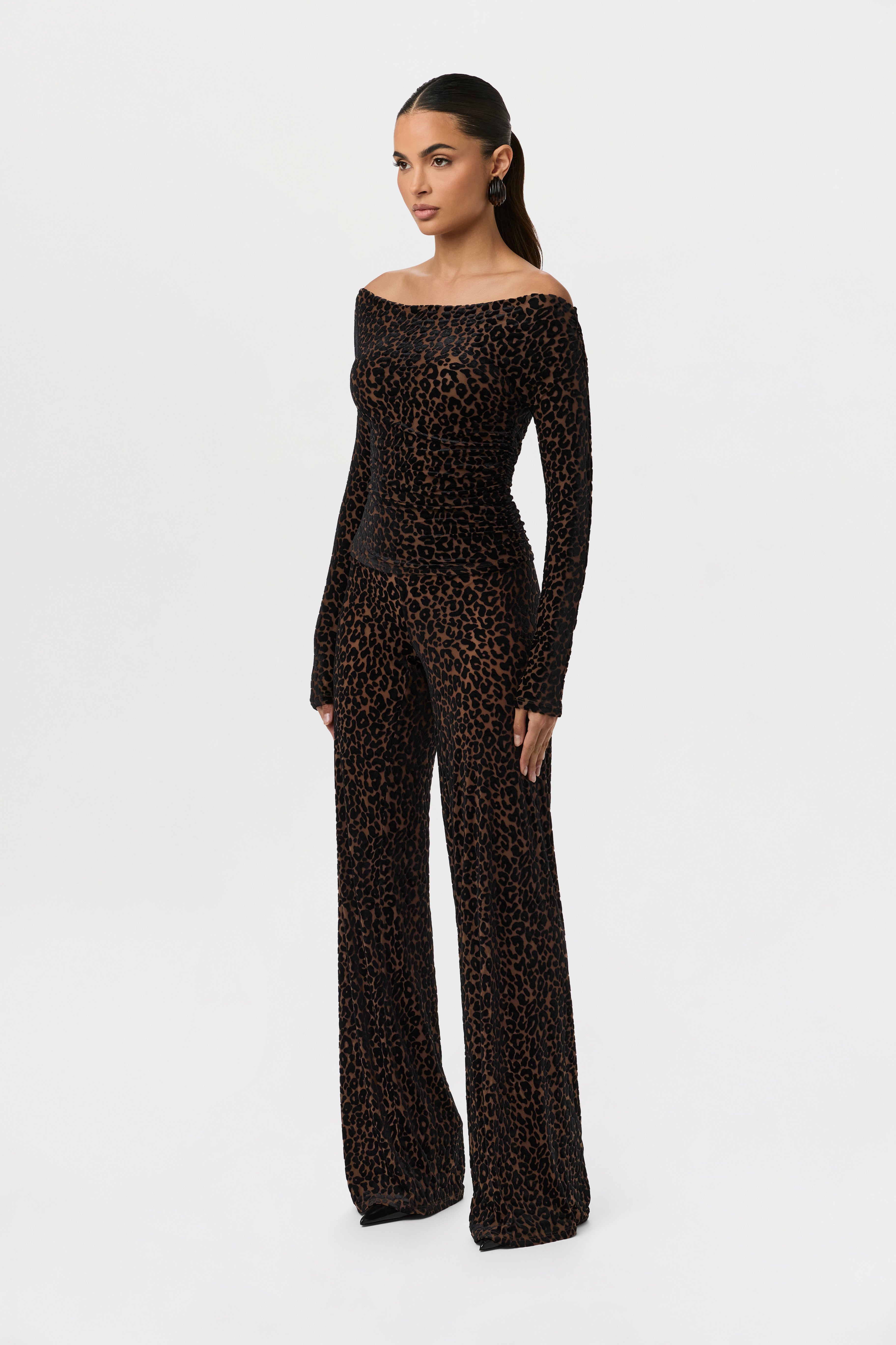 Burnout Wide-Leg Pant