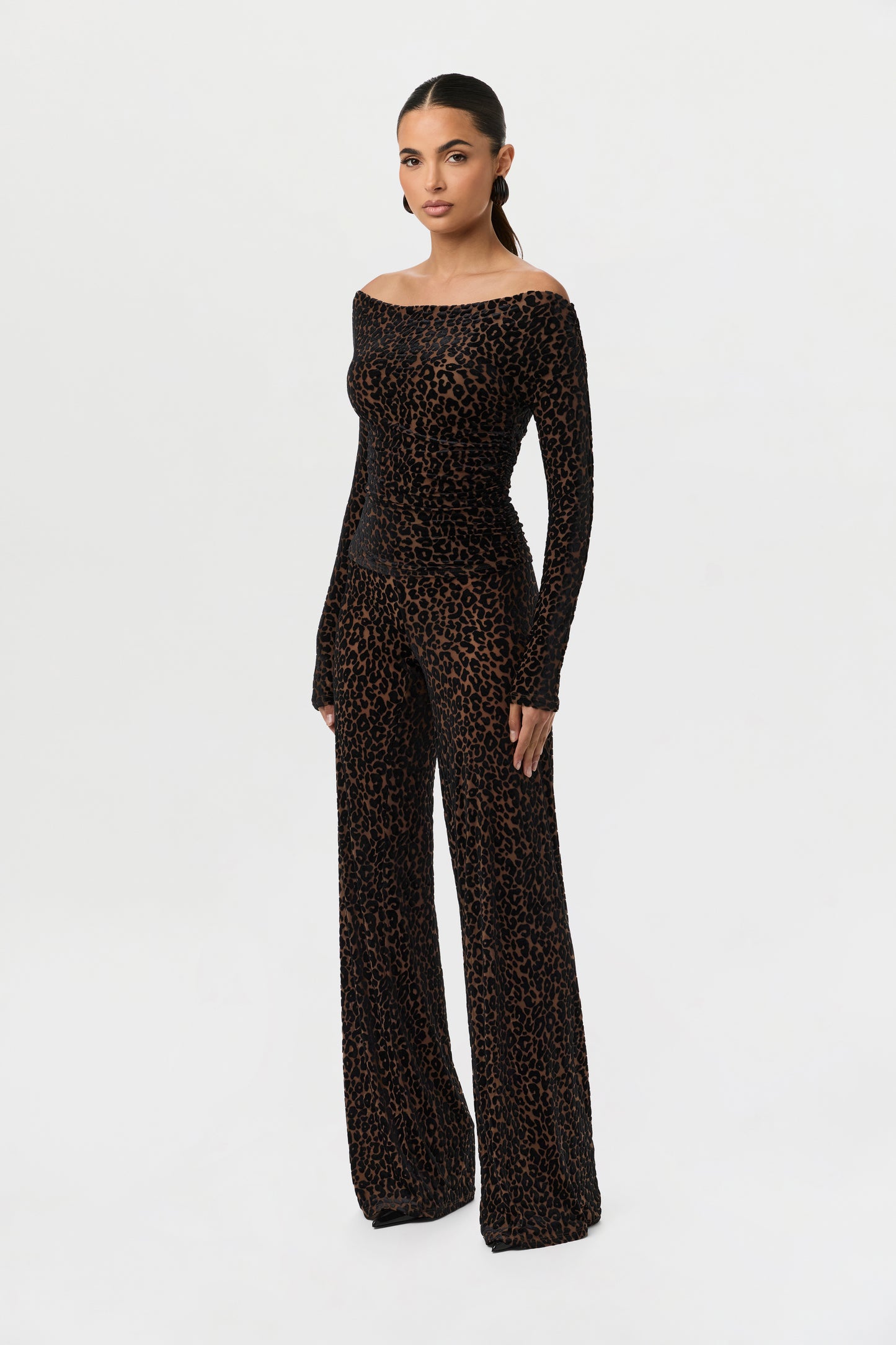 Burnout Print Off-Shoulder Top