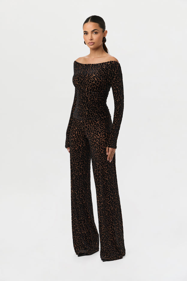 Burnout Wide-Leg Pant