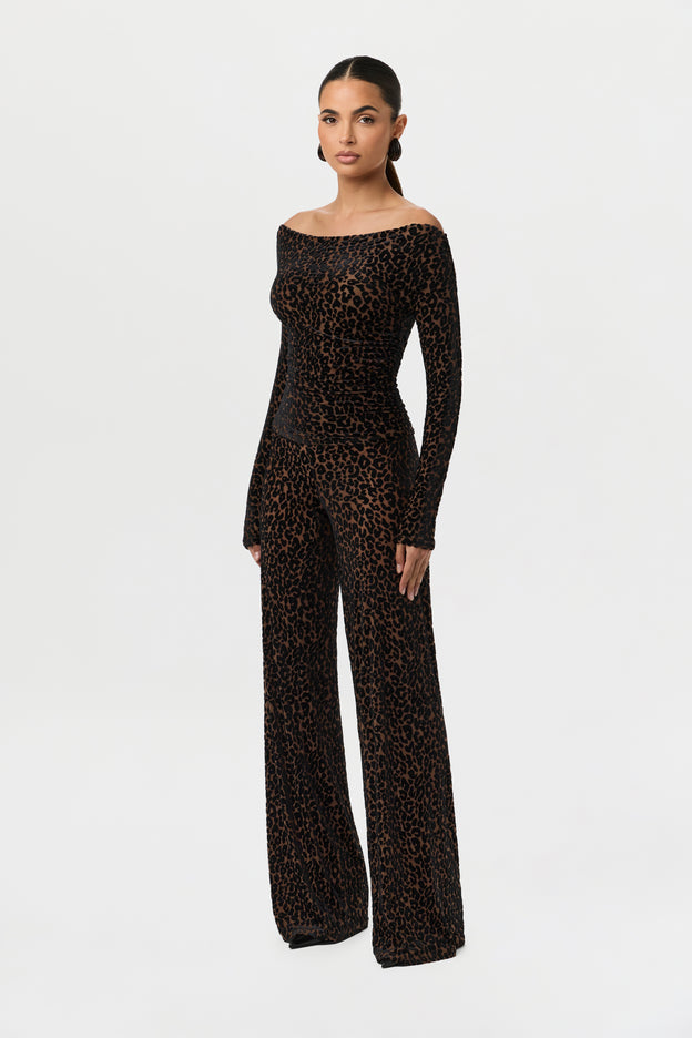 Burnout Wide-Leg Pant