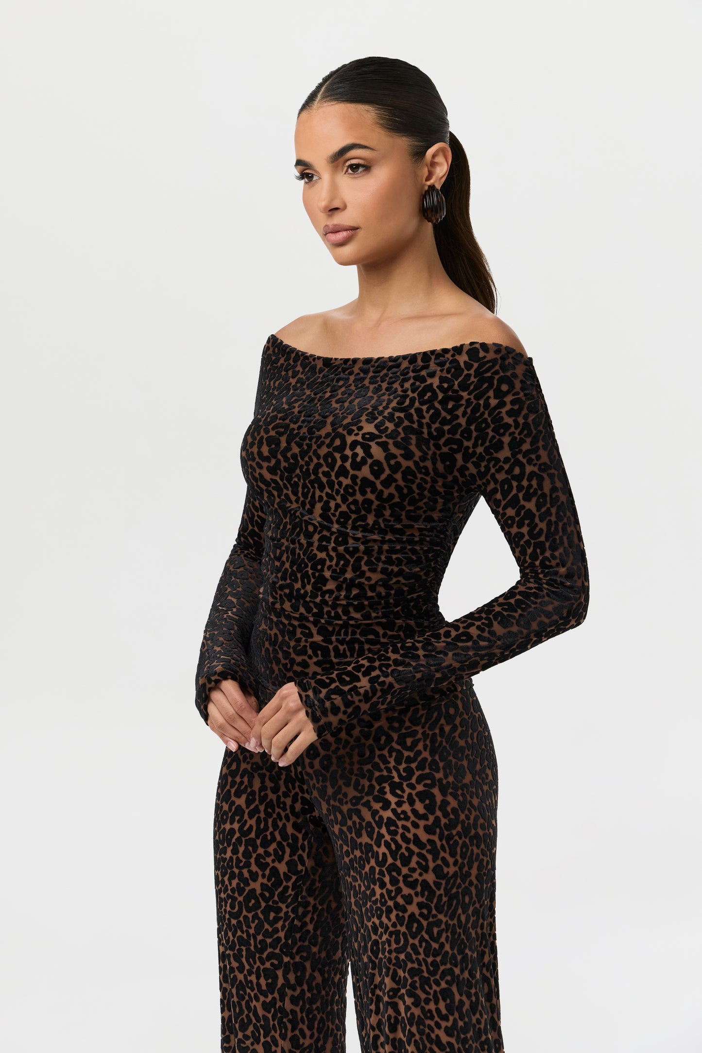 Burnout Print Off-Shoulder Top