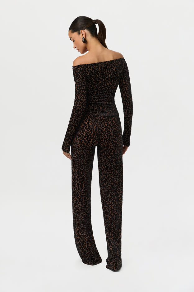 Burnout Wide-Leg Pant