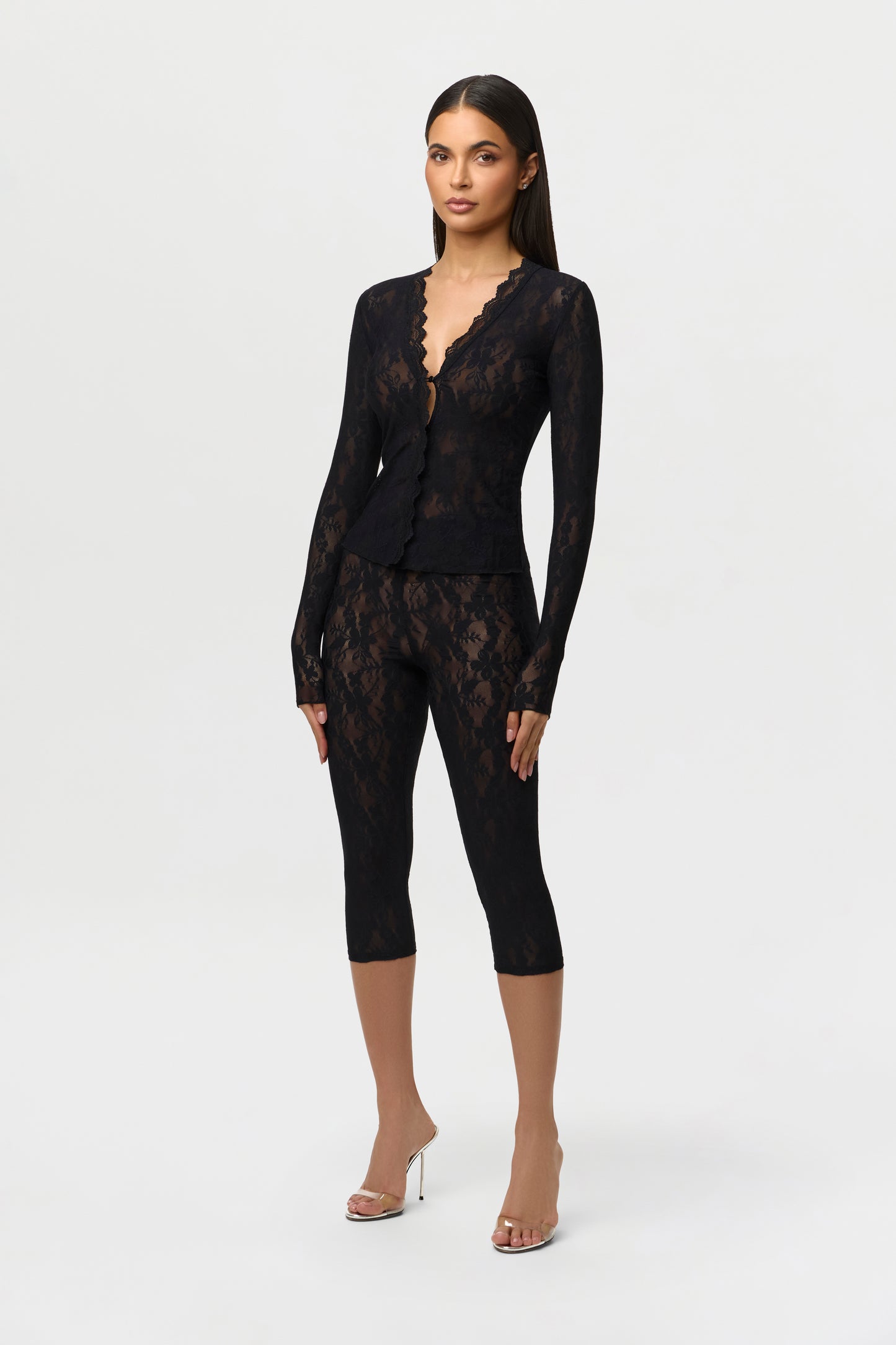 Stretch Lace Cardigan Top