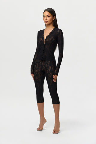 Stretch Lace Cropped Legging