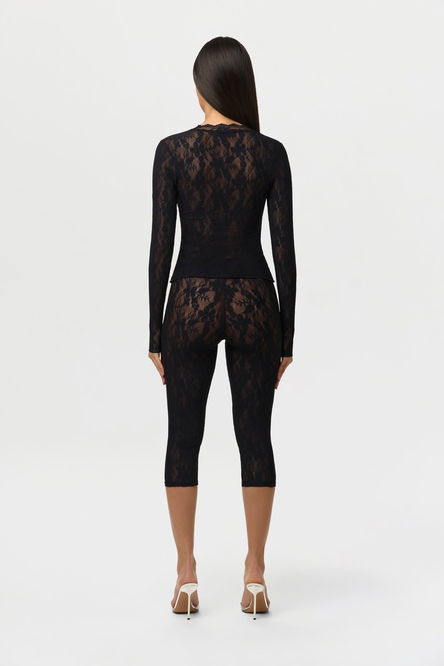 Stretch Lace Cropped Legging