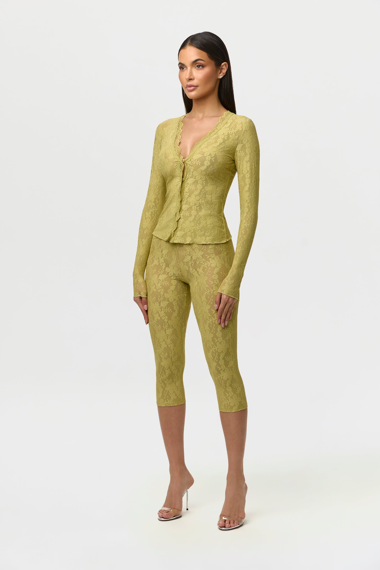 Stretch Lace Cropped Legging