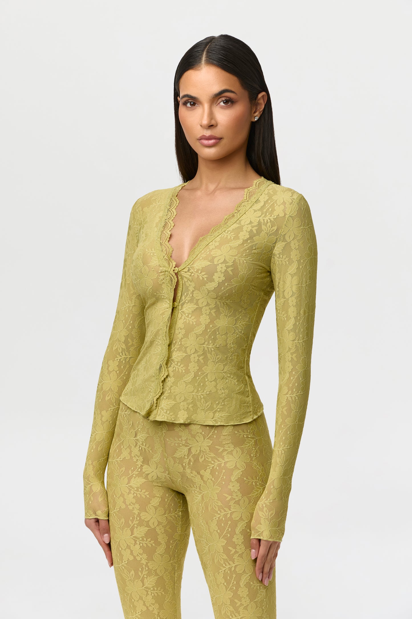 Stretch Lace Cardigan Top