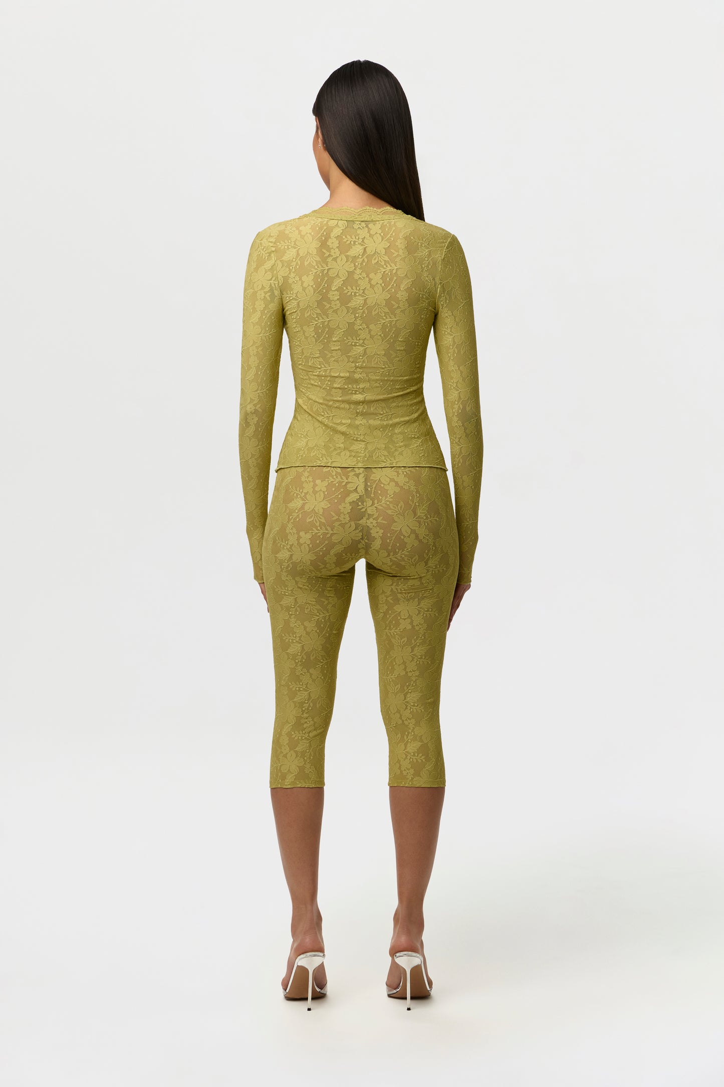 Stretch Lace Cropped Legging