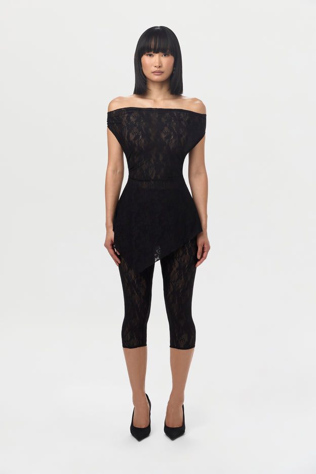 Stretch Lace Cropped Legging