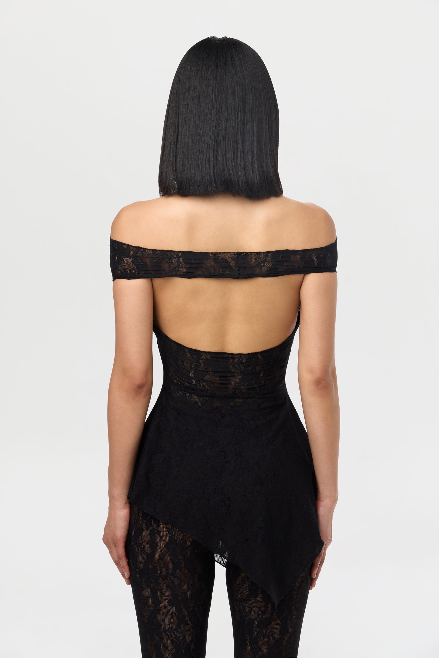 Stretch Lace Off-Shoulder Top