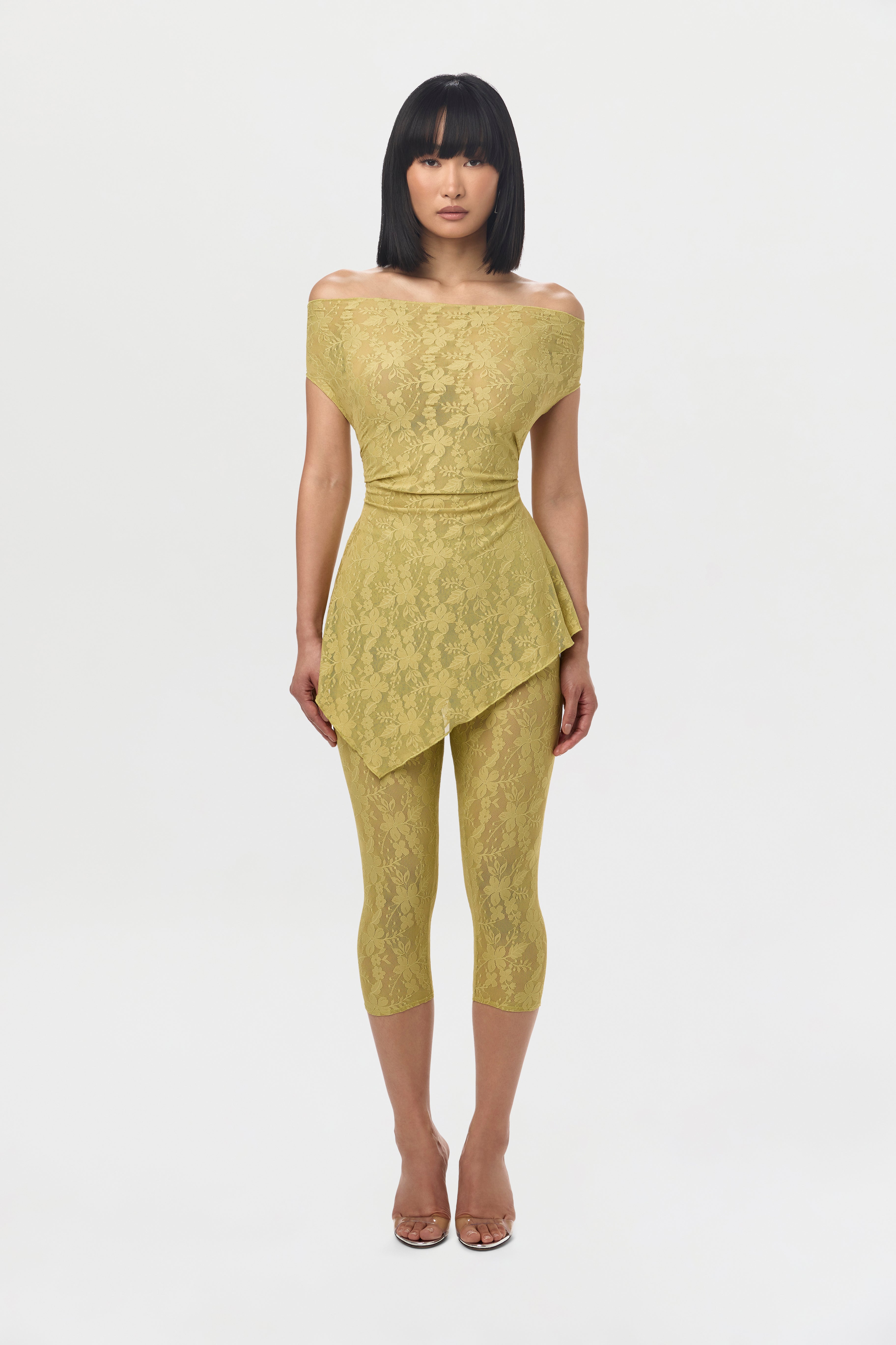 Stretch Lace Cropped Legging