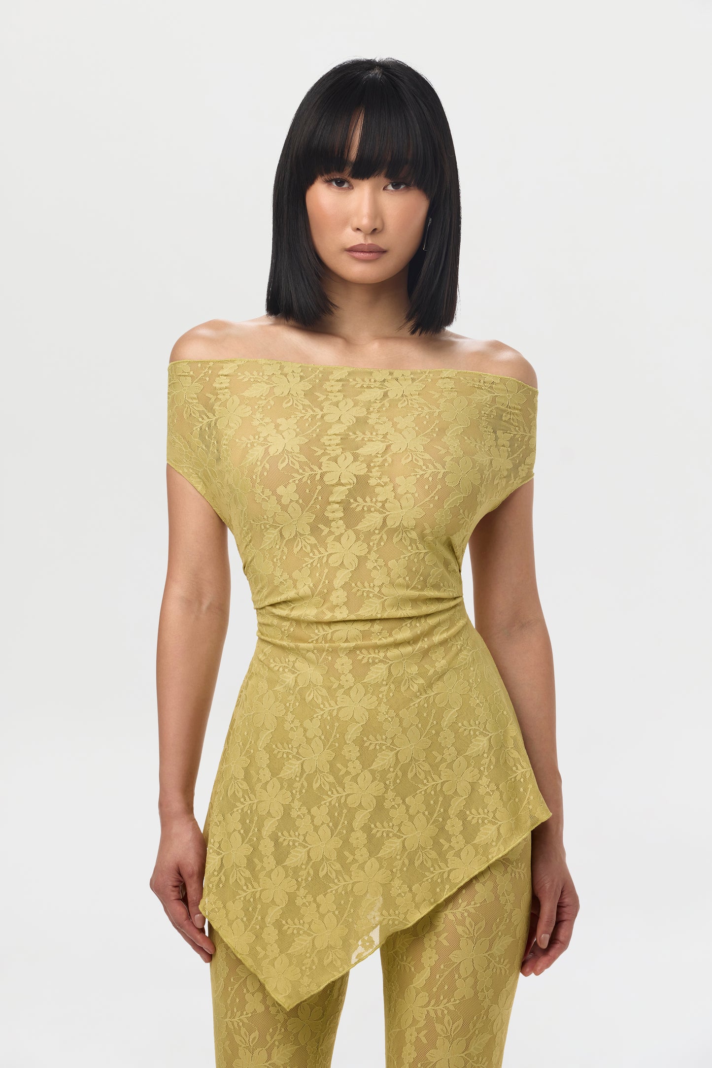 Stretch Lace Off-Shoulder Top