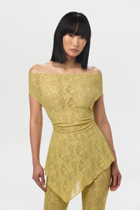 Stretch Lace Off-Shoulder Top
