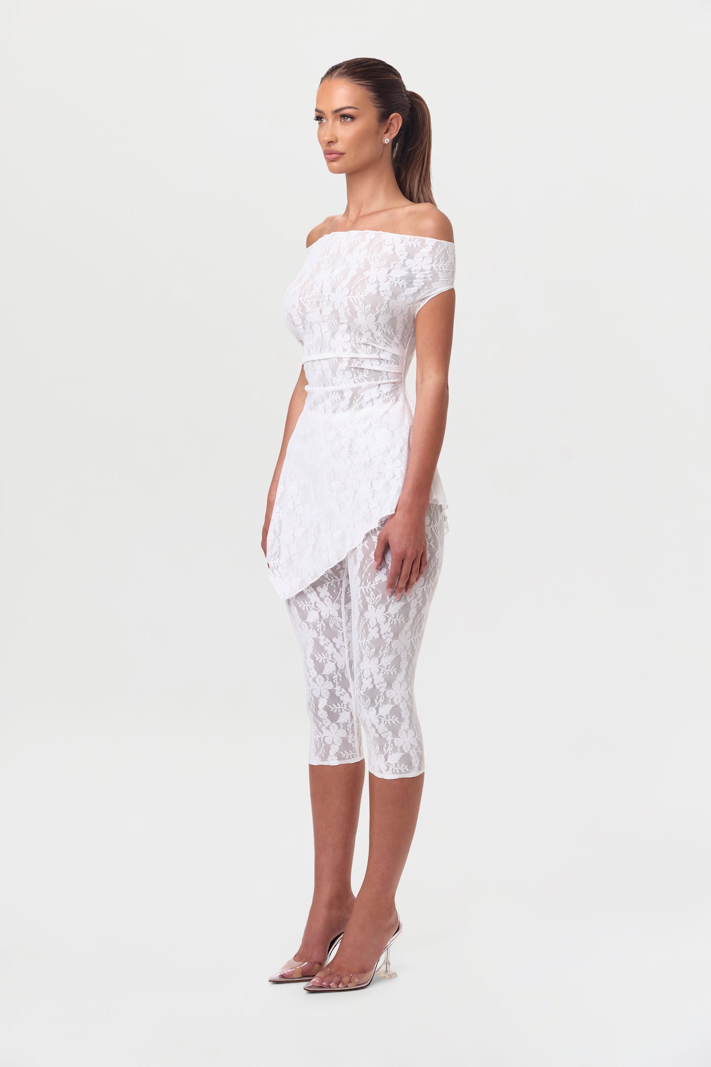 Stretch Lace Off-Shoulder Top