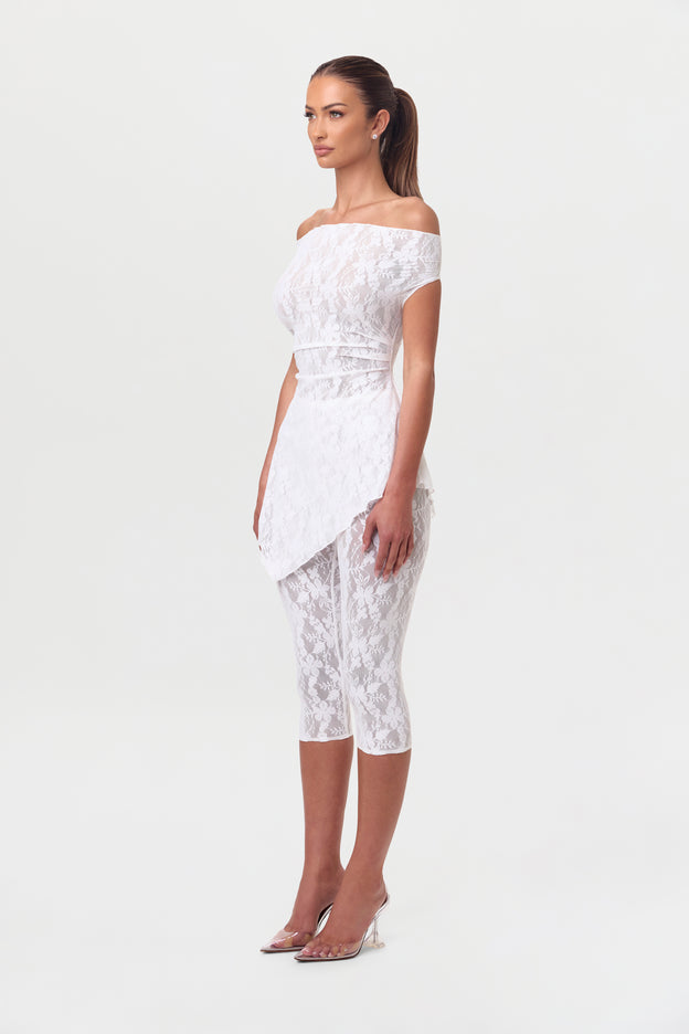 Stretch Lace Off-Shoulder Top