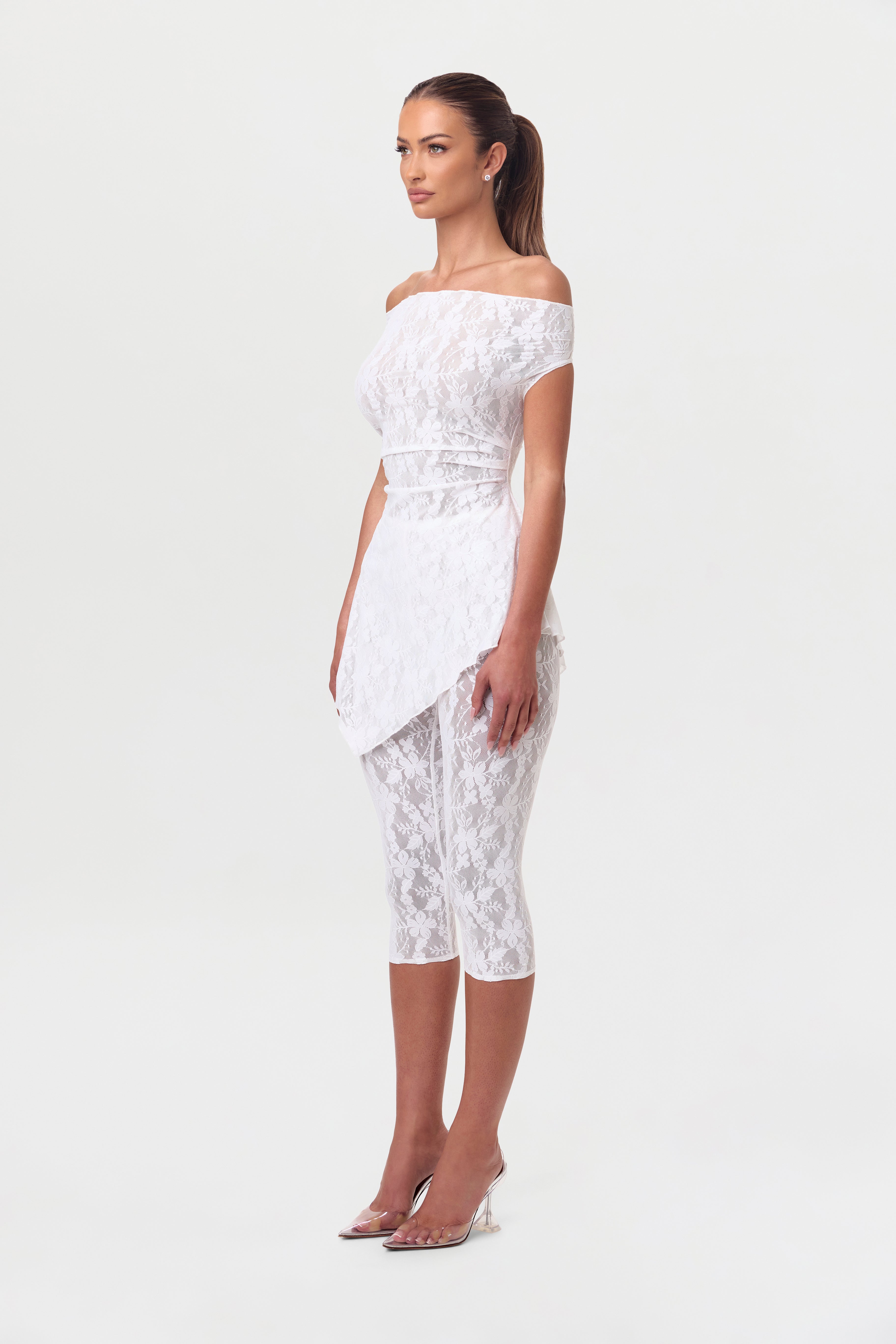 Stretch Lace Off-Shoulder Top