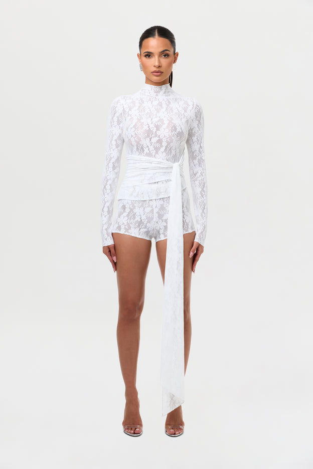 Stretch Lace Drape Top