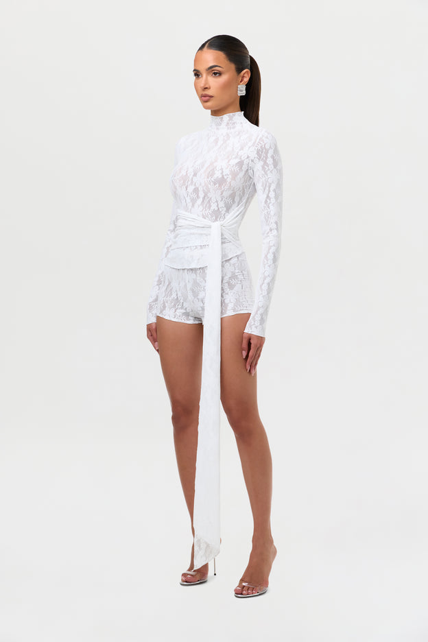 Stretch Lace Drape Top