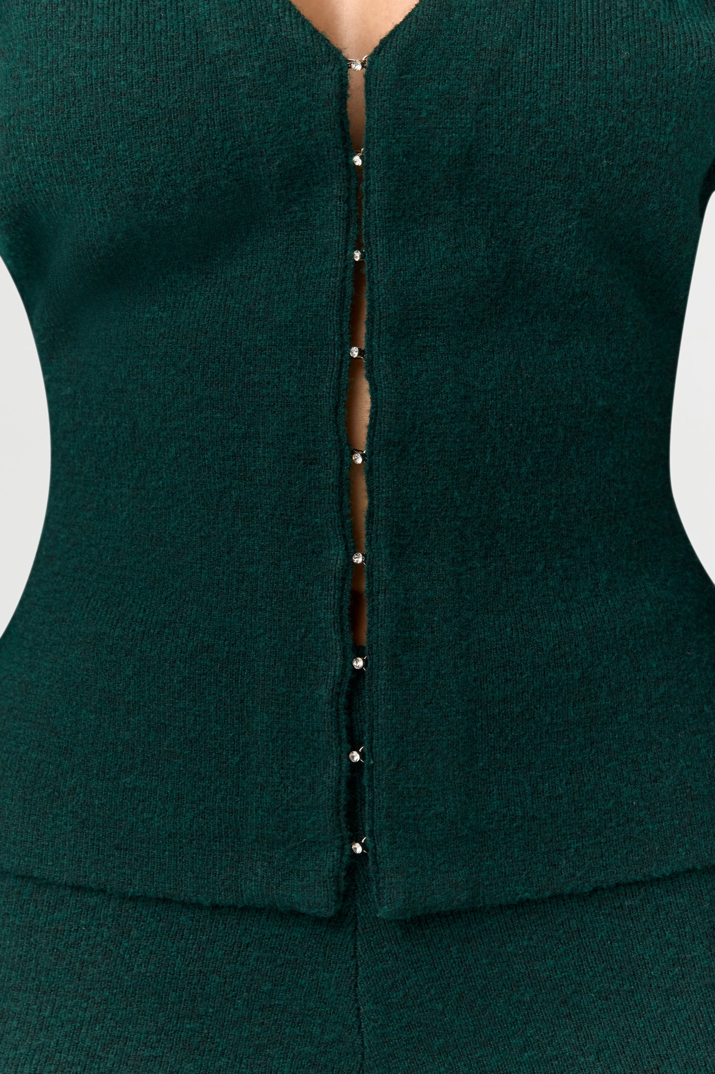 Knit Rhinestone Button Up Cardigan