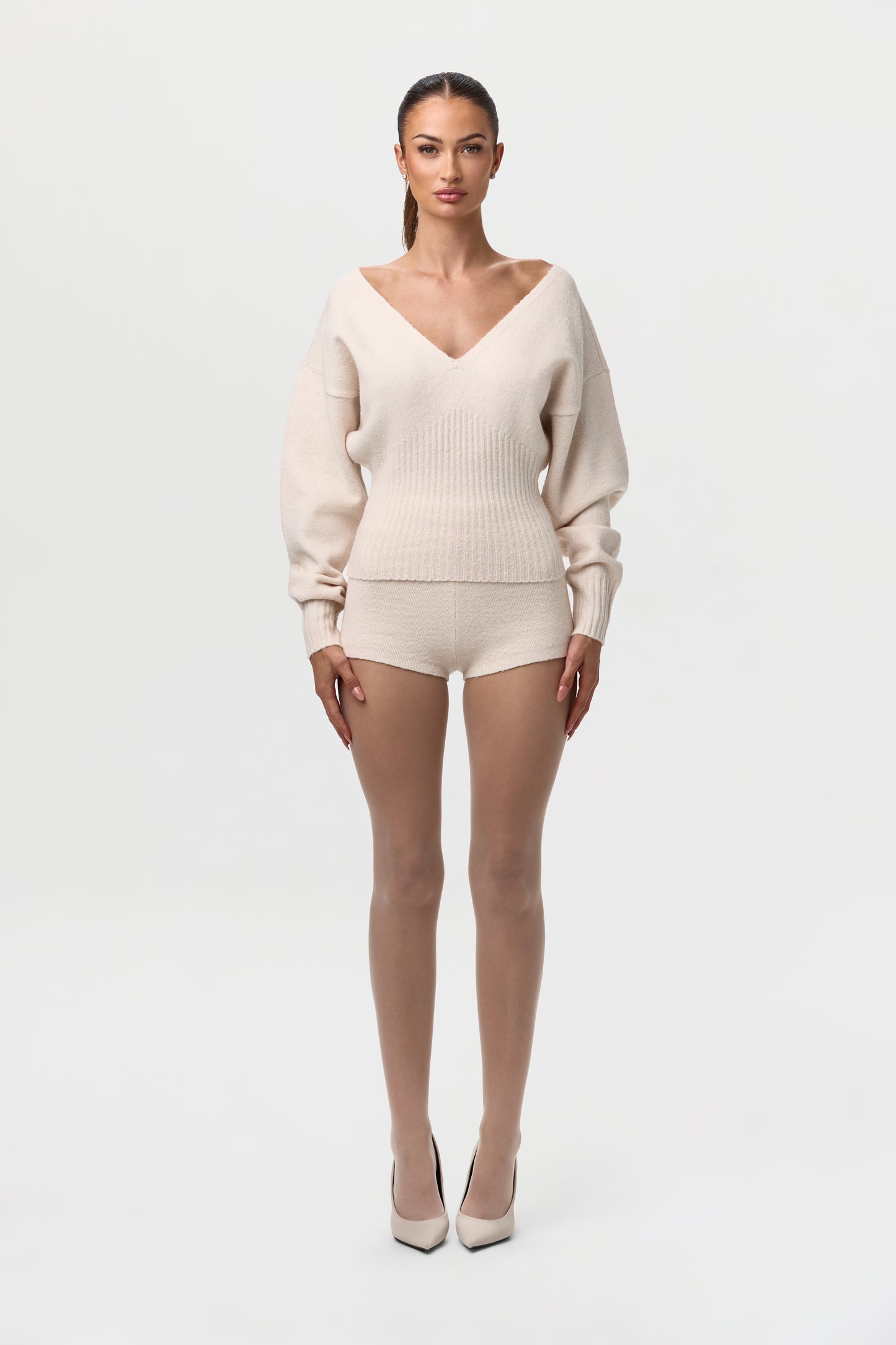 Knit High Waist Hot Pants
