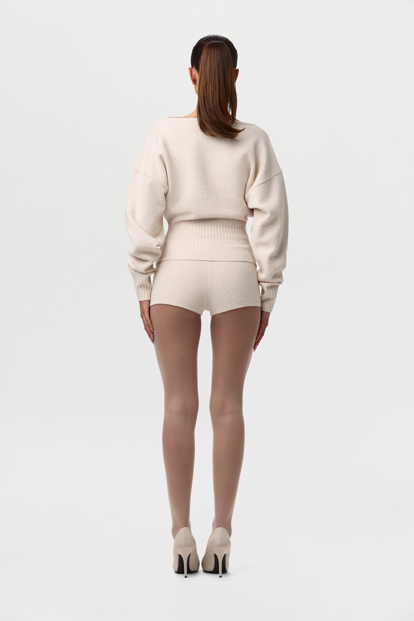 Knit High Waist Hot Pants