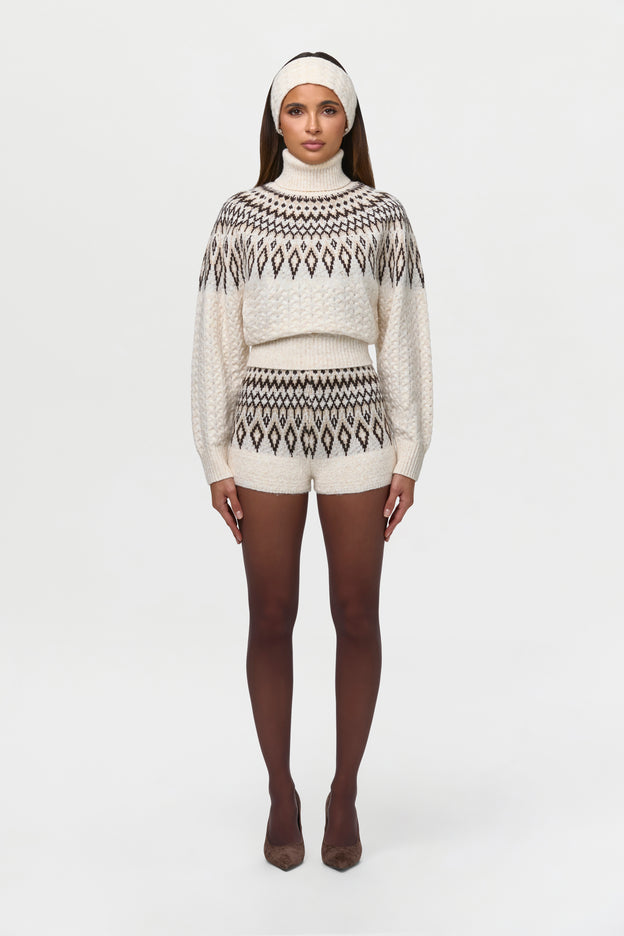 Knit Turtleneck Fair Isle Sweater