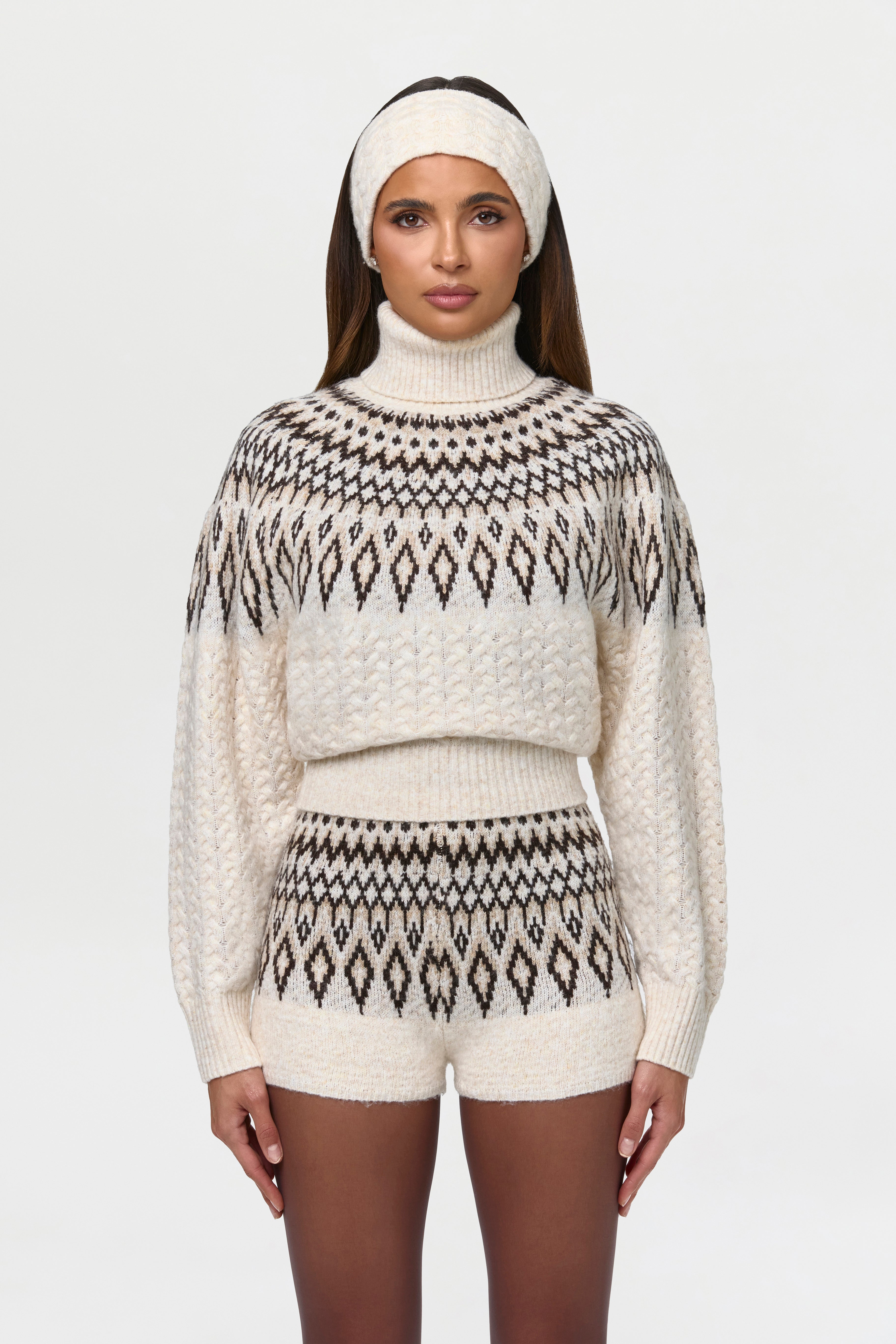 Knit Turtleneck Fair Isle Sweater