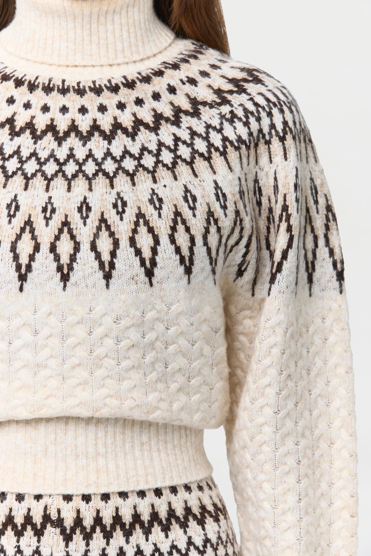Knit Turtleneck Fair Isle Sweater