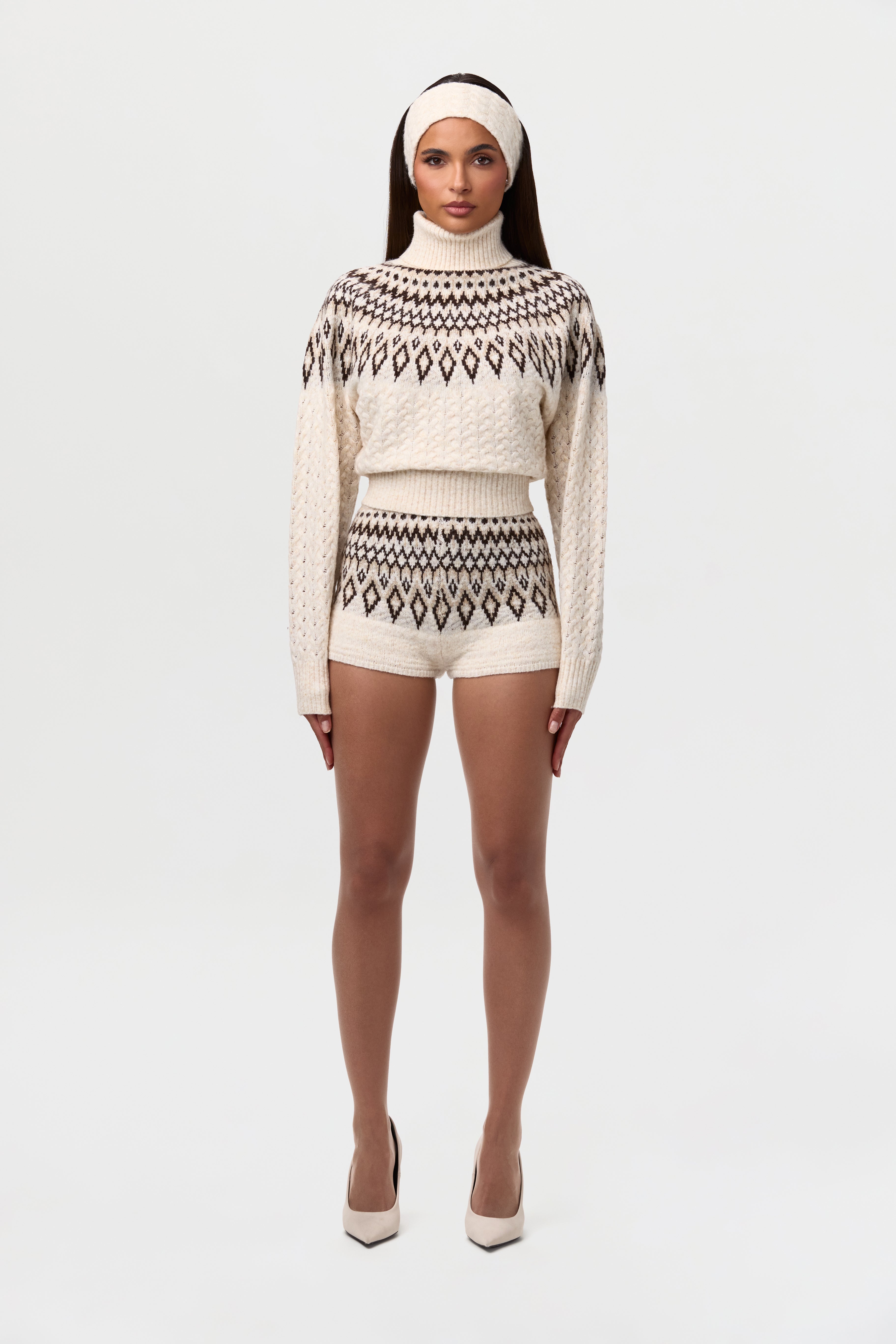 Knit Turtleneck Fair Isle Sweater