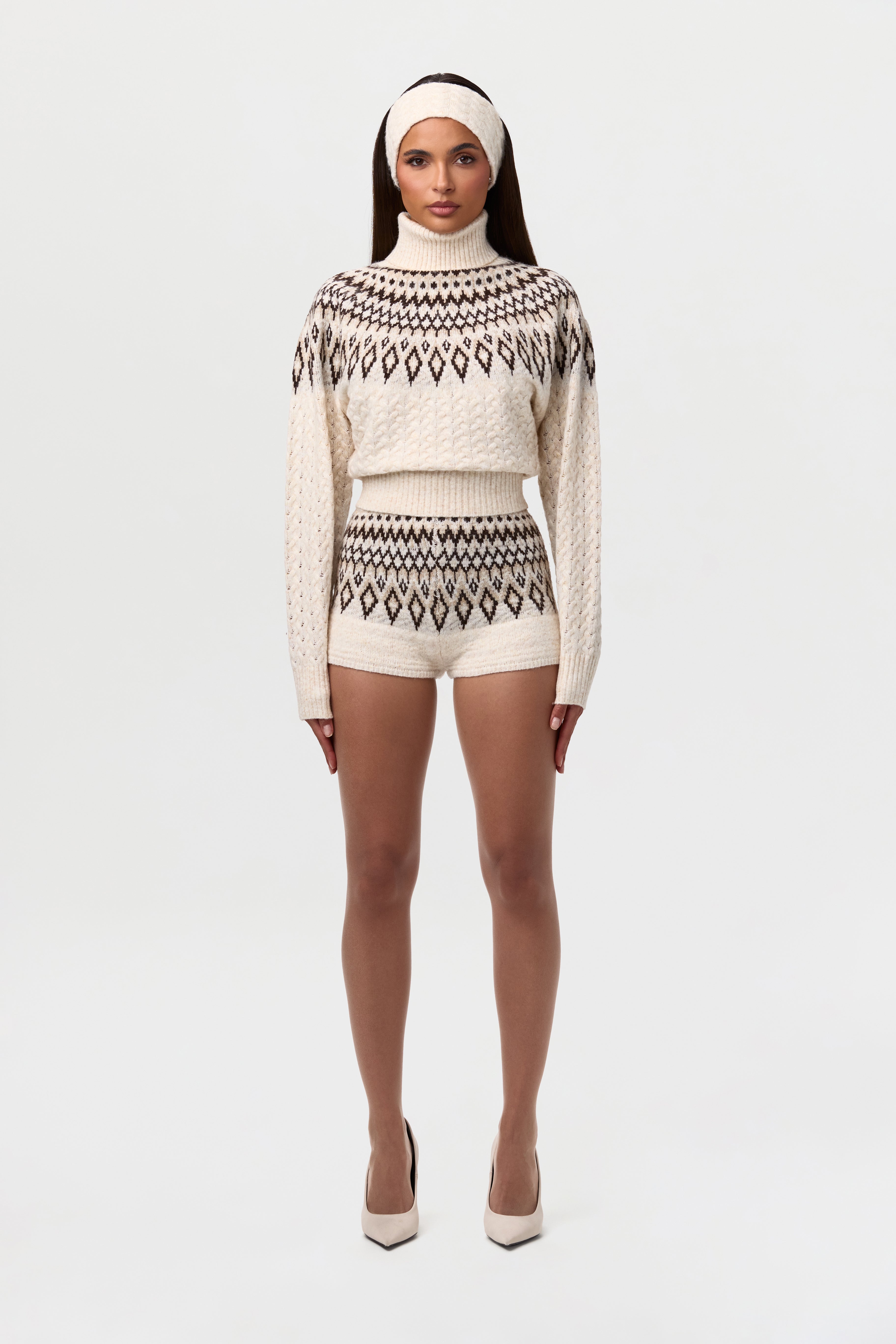 Knit Turtleneck Fair Isle Sweater