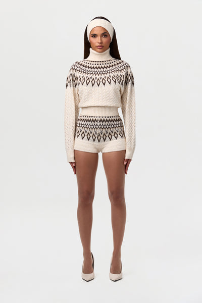 Knit Turtleneck Fair Isle Sweater – Naked Wardrobe