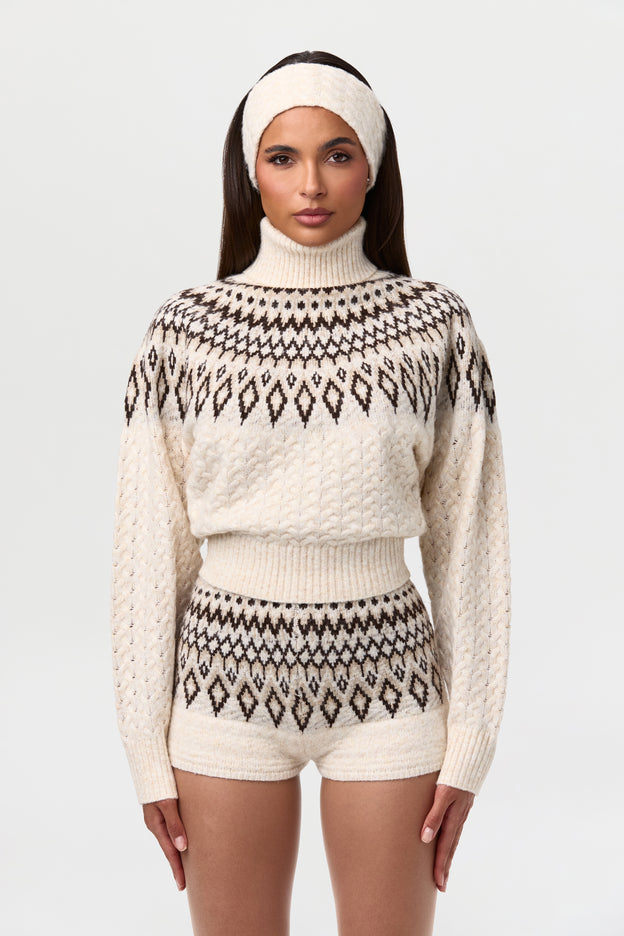 Knit Fair Isle Hot Pants