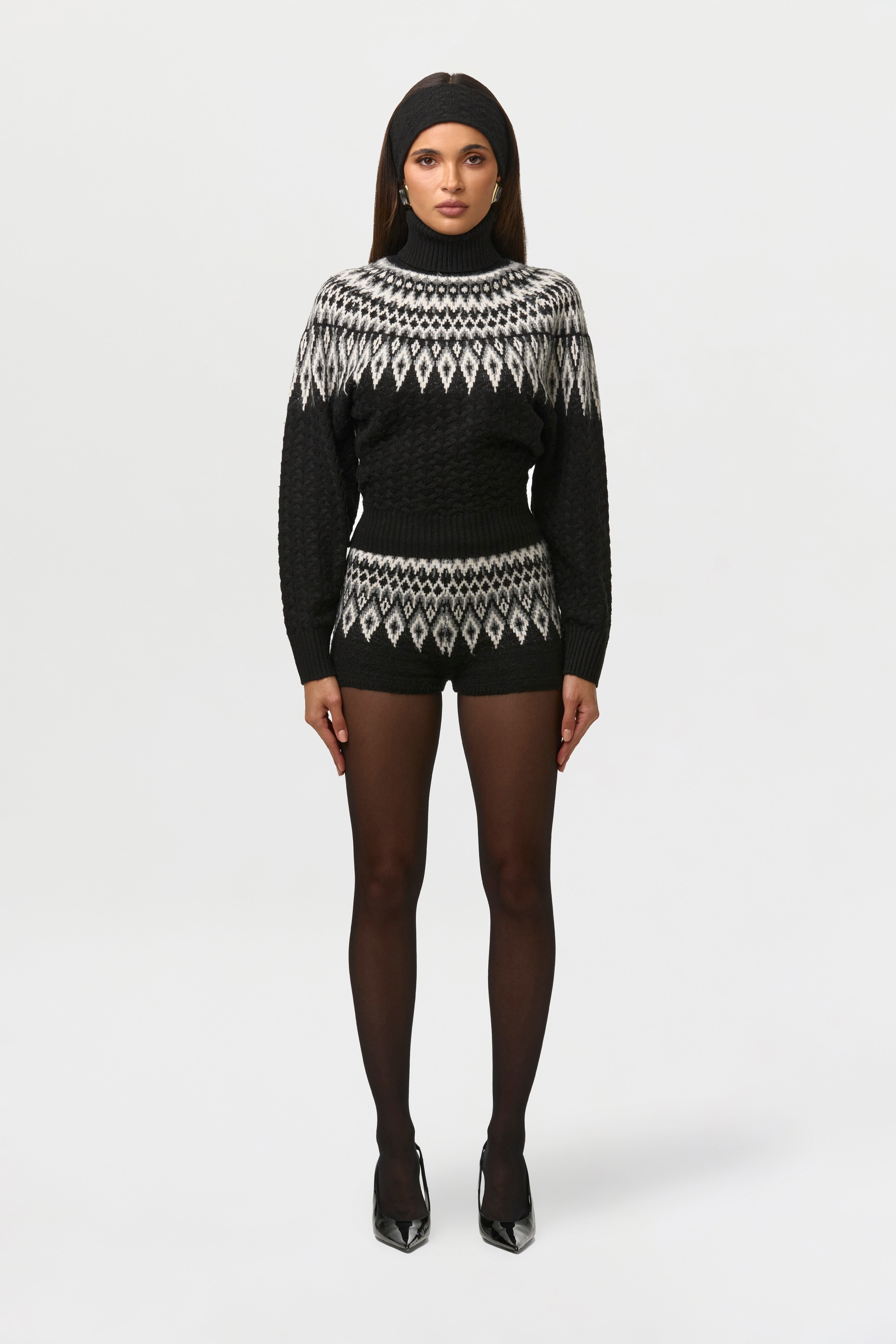 Knit Fair Isle Hot Pants