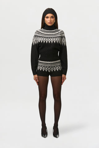 Knit Fair Isle Hot Pants