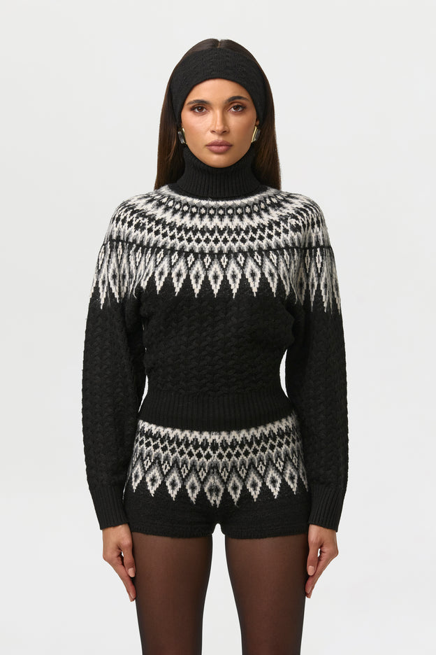Knit Fair Isle Hot Pants