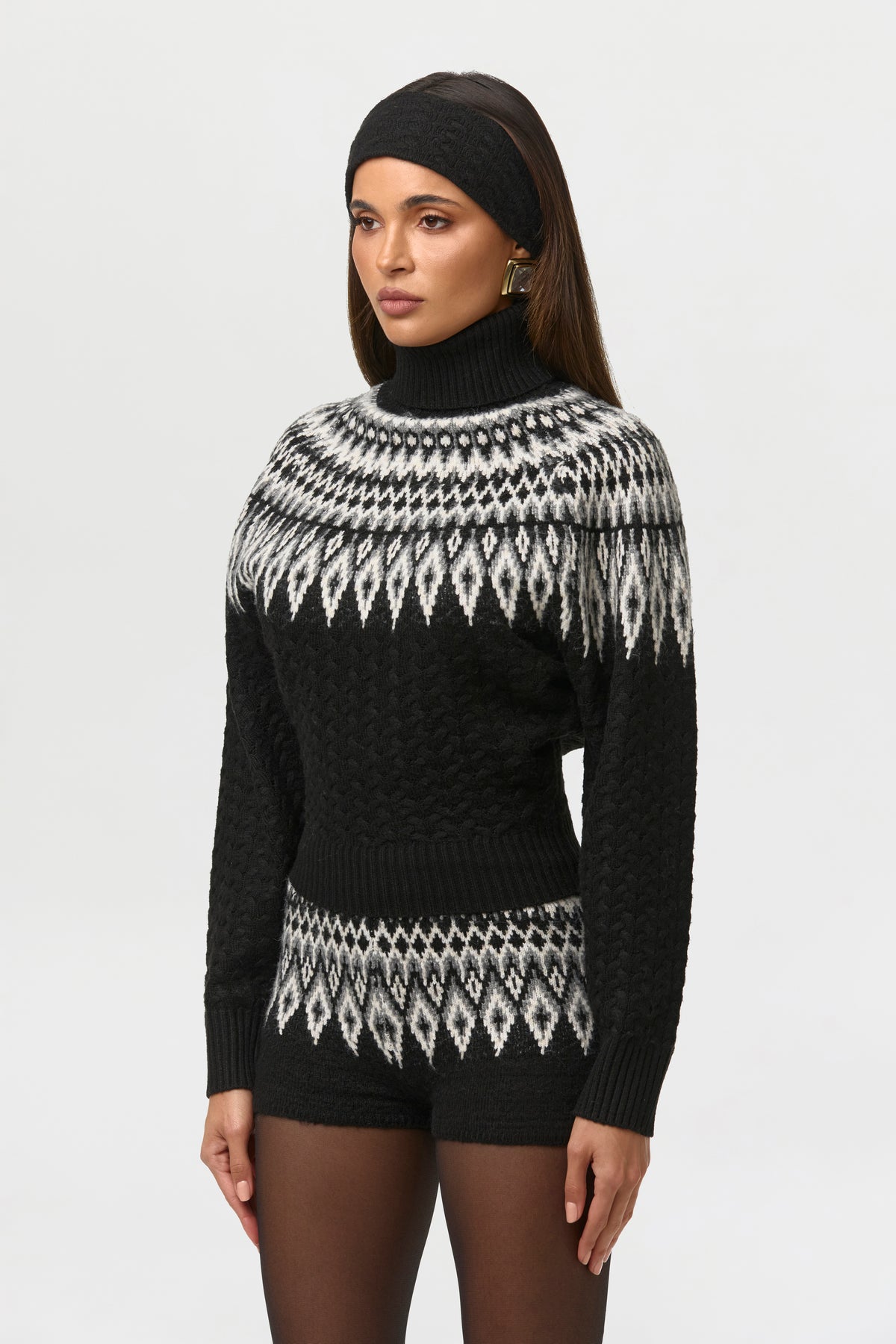 Knit Turtleneck Fair Isle Sweater