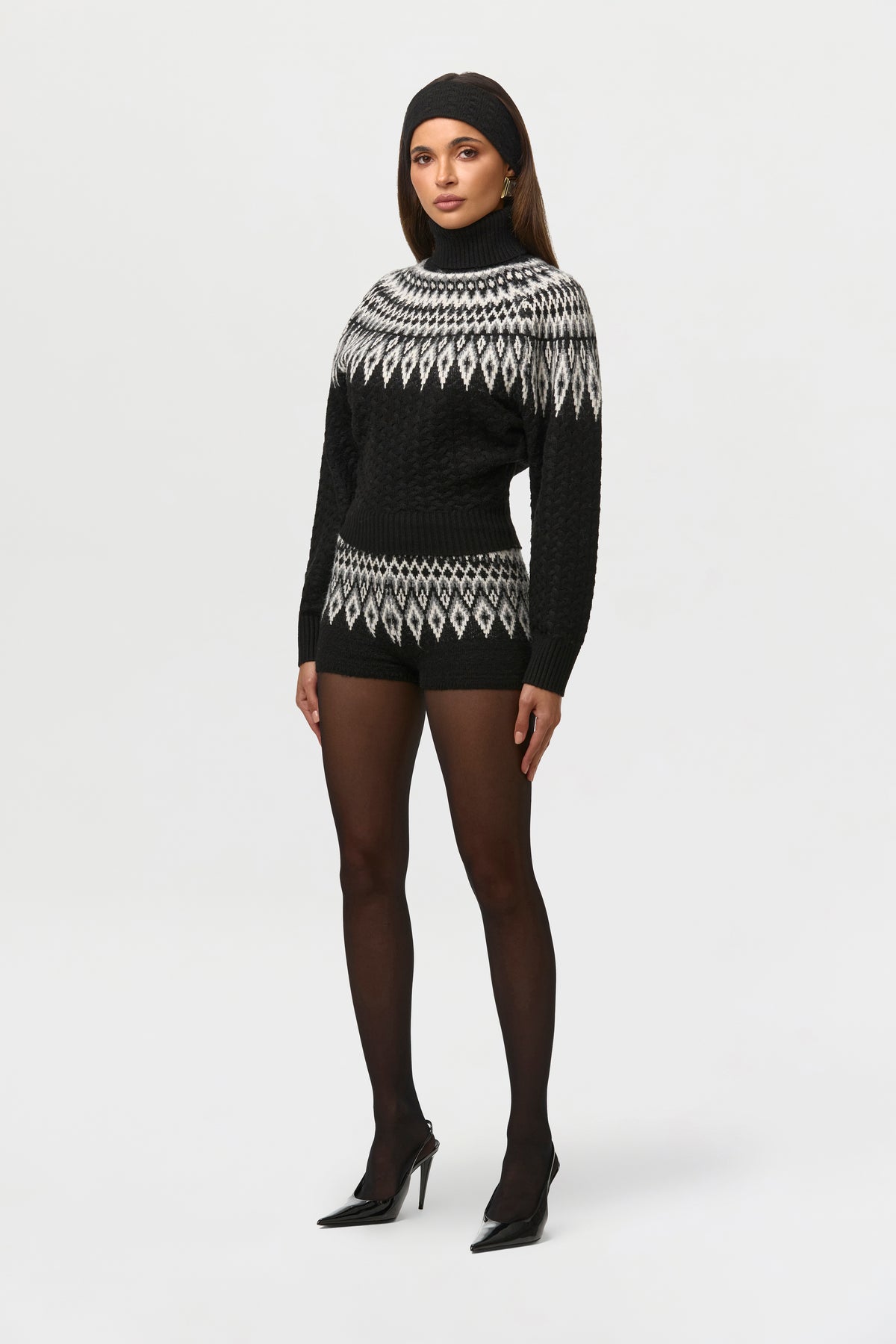 Knit Turtleneck Fair Isle Sweater