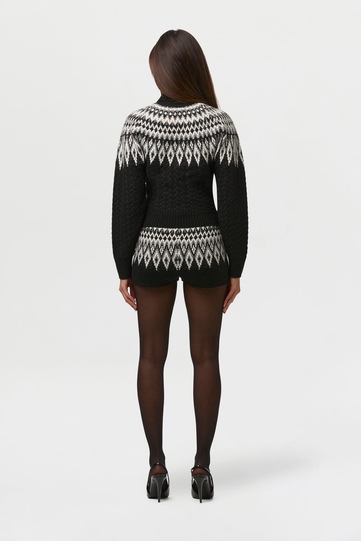 Knit Turtleneck Fair Isle Sweater