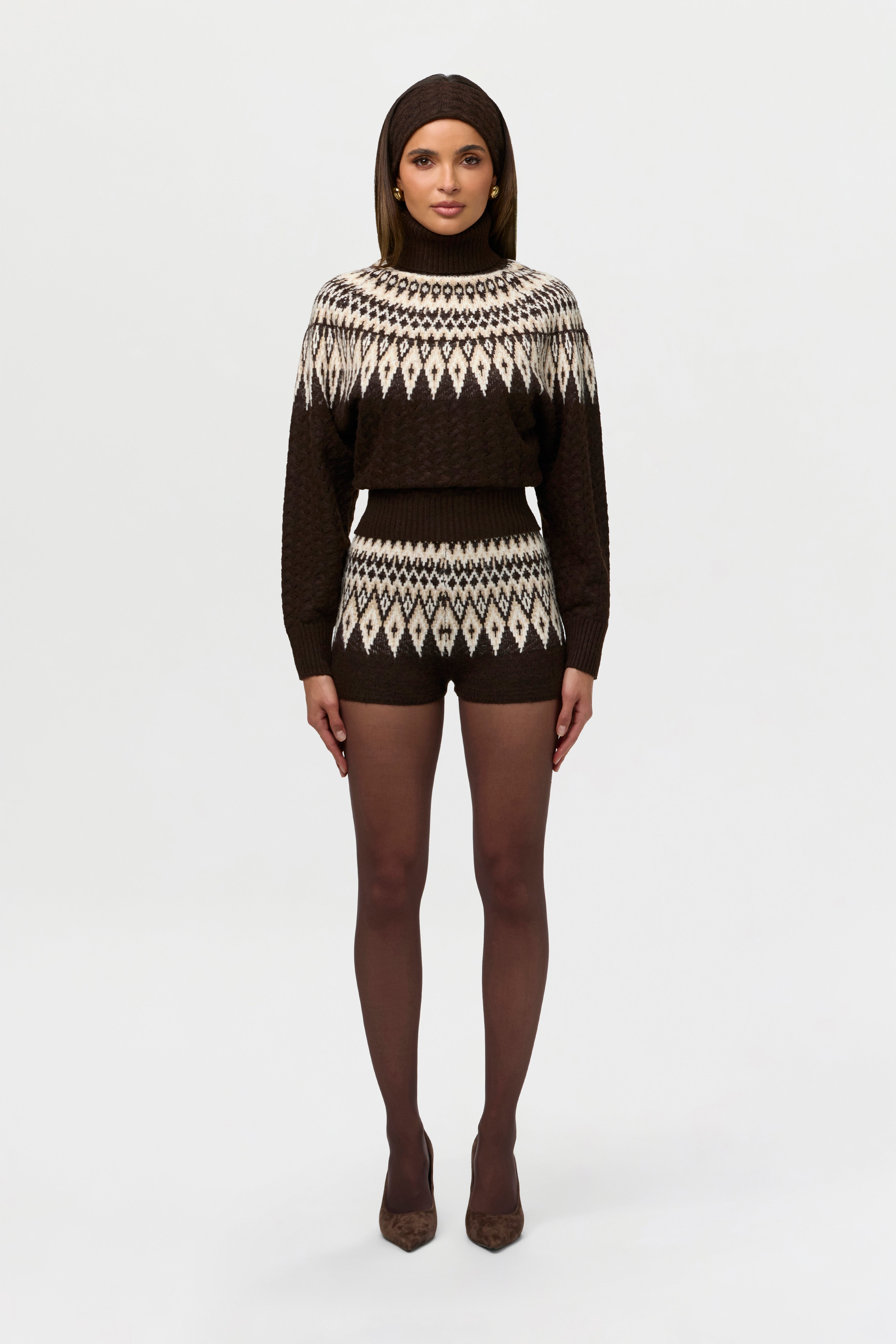 Knit Fair Isle Hot Pants